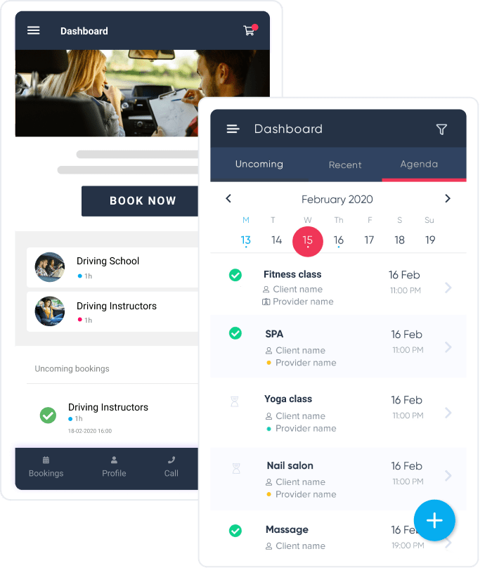 admin app mockup